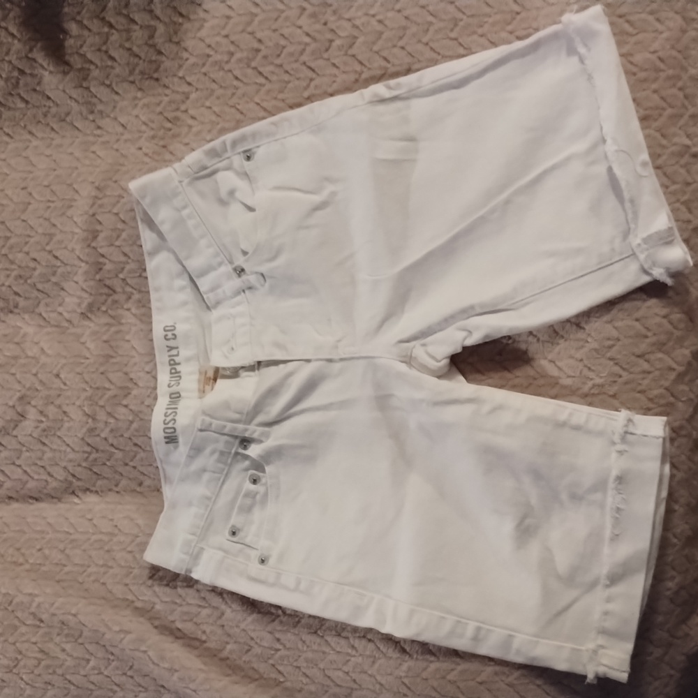 White jean shorts